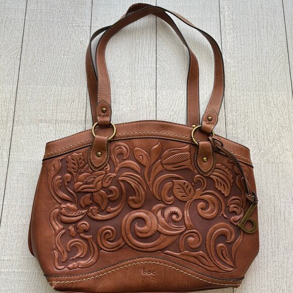B.O.C. Born Concept Brown Embossed Botanica Purse - Picture 1 of 16
